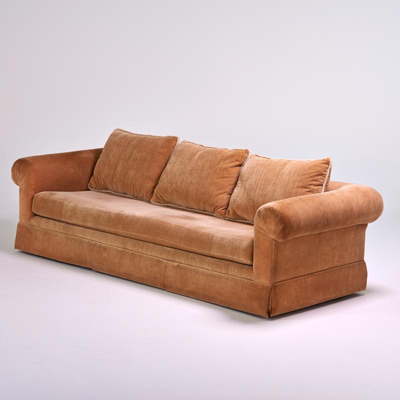 Appraisal: ROCHE BOBOIS Sofa France s Recovered with Schumacher velvet x