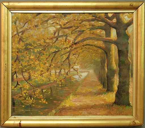 Appraisal: Wilckinghoff Ernst German - German oil on canvas autumn landscape