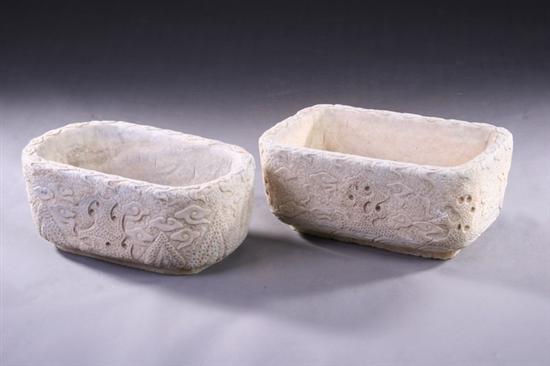 Appraisal: TWO CHINESE WHITE STONE JARDINI RES th century - in