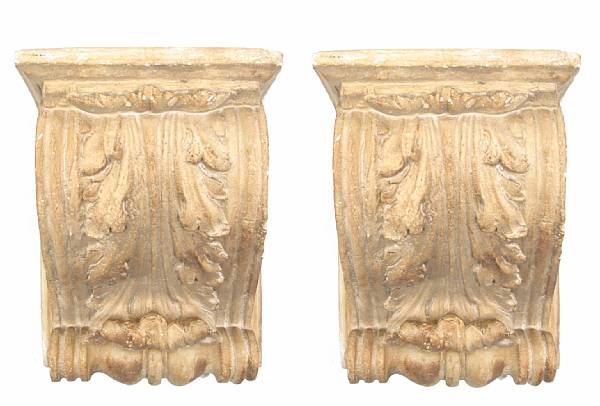 Appraisal: A pair of earthenware wall brackets height in width in