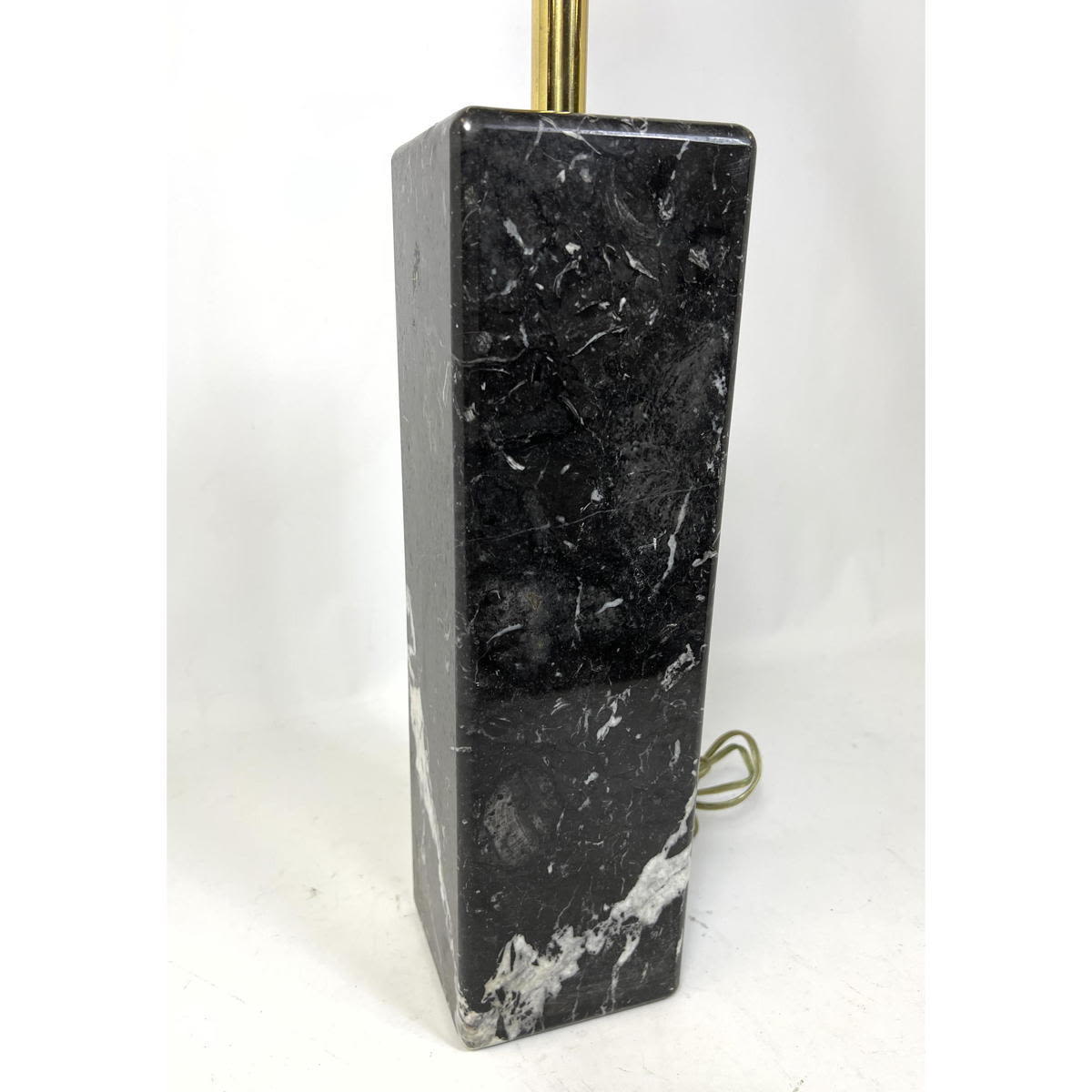 Appraisal: Gibbings Style Square Column Marble Table Lamp Dimensions H inches