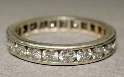 Appraisal: Platinum and diamond band size with twenty-three diamonds approx ct