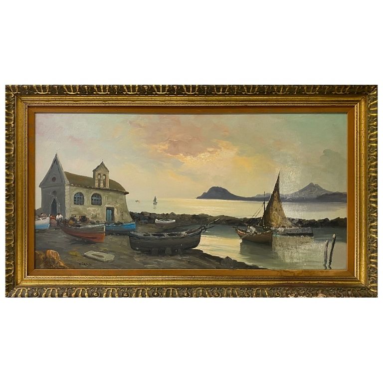 Appraisal: Carlo Ciappa Seascape Oil Painting Carlo Ciappa Seascape Oil Painting