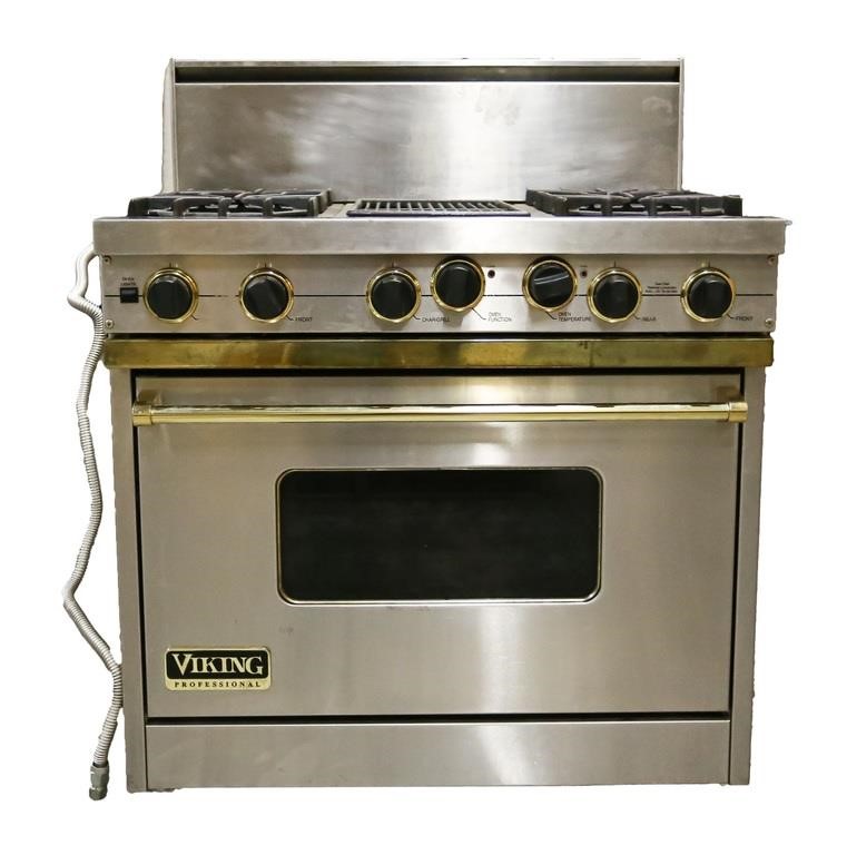 Appraisal: Viking Professional gas stove and oven with vent Four burner