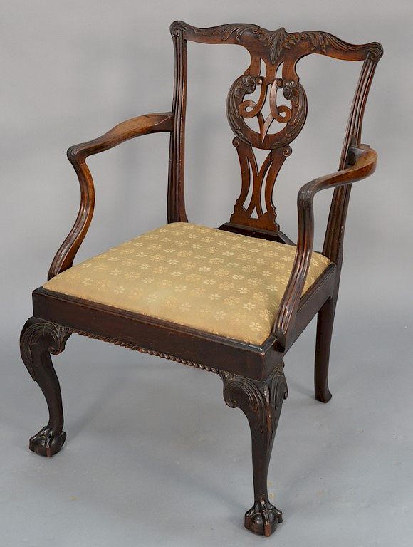 Appraisal: George II mahogany armchair with pierced carved splat th century