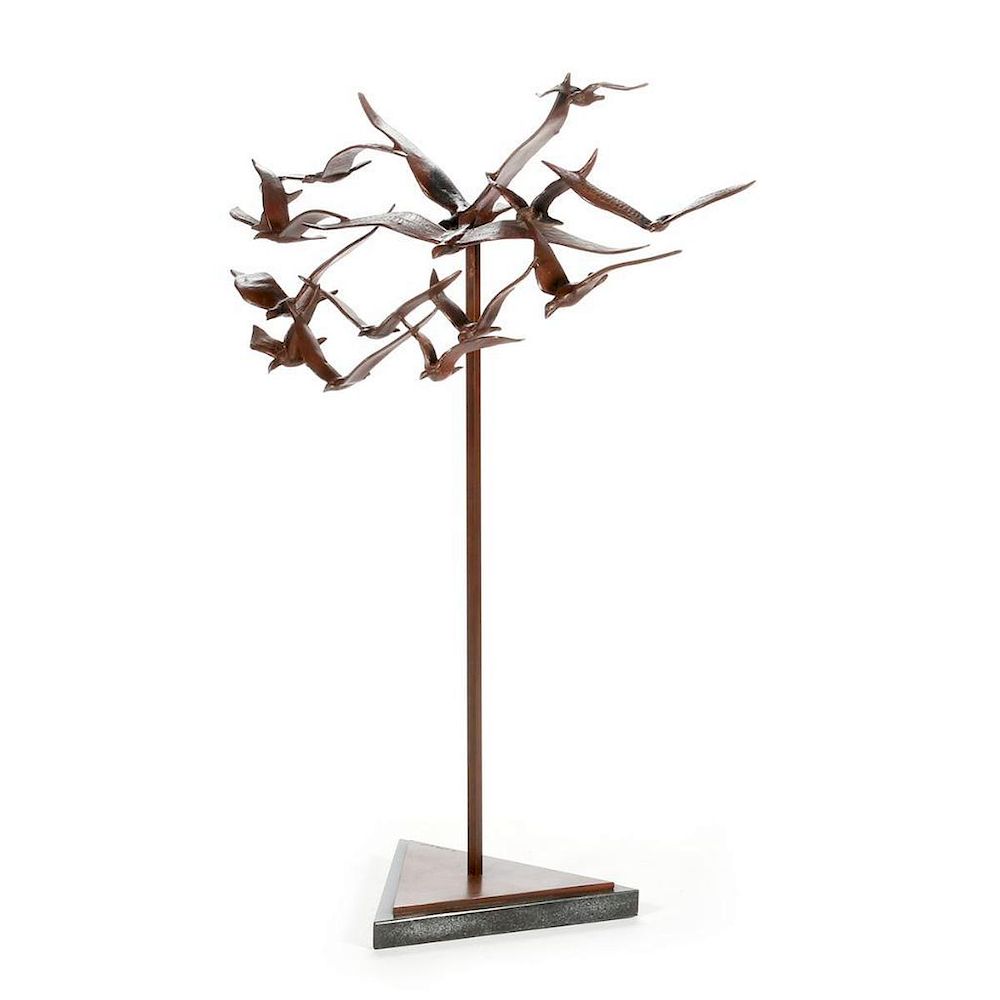 Appraisal: Charles Umlauf - Bronze sculpture Birds on the Wing Size