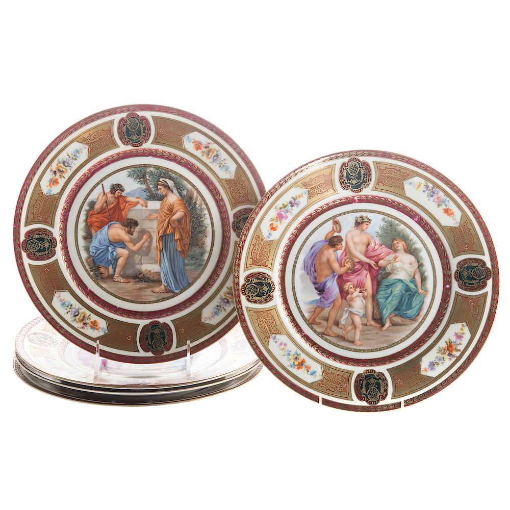 Appraisal: Five Royal Schwarzburg Porcelain Cabinet Plates first quarter th century