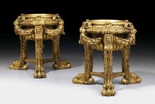 Appraisal: PAIR OF BAROQUE STYLE PEDESTALS Italy th century Pierced and