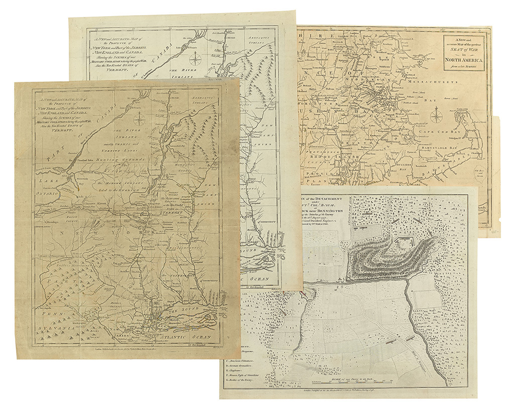 Appraisal: AMERICAN REVOLUTION A group of four engraved folding maps from