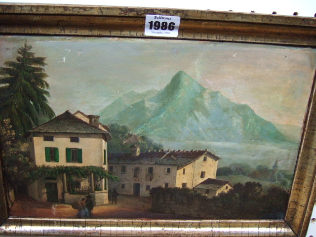 Appraisal: Continental School th century A North Italian Lake scene oil