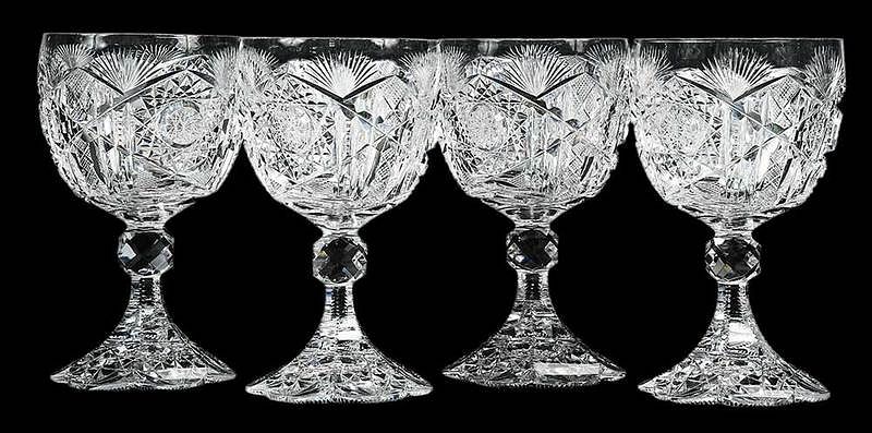 Appraisal: Four American Brilliant Period Libbey Stemware comprising four - in