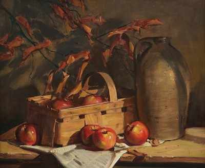 Appraisal: Robert Brubaker American Contemporary b Autumn still life Oil on