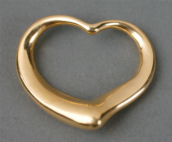 Appraisal: Tiffany and Co KT yellow gold Peretti heart pendant Signed