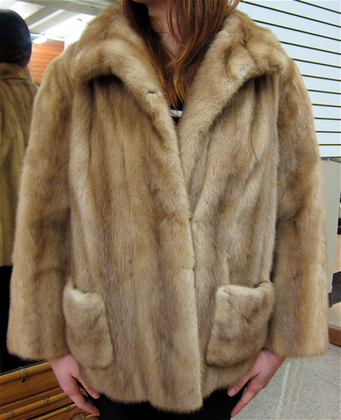 Appraisal: LADY'S MINK JACKET light brown fur with collar two clasp