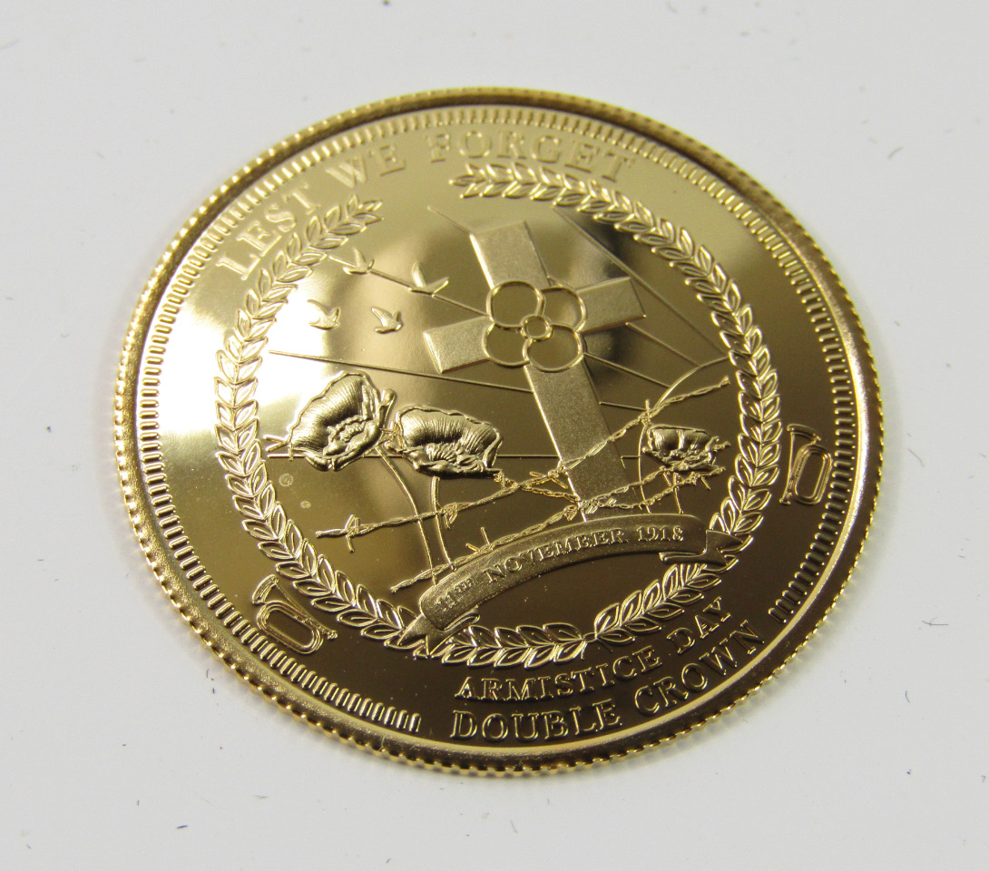 Appraisal: A ct gold double crown coin commemorating Armistice Day Lest