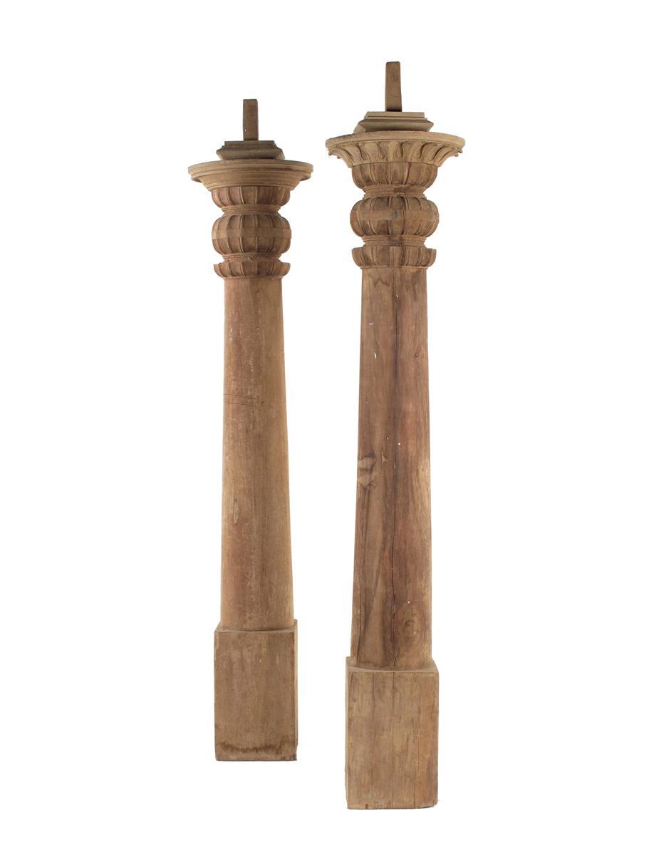 Appraisal: Two architectural hardwood columns