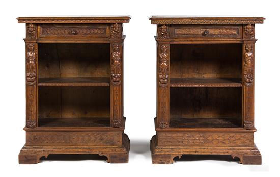 Appraisal: Sale Lot A Pair of Renaissance Revival Walnut Side Cabinets