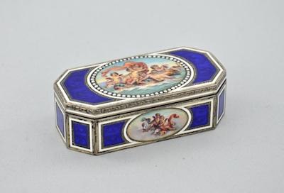 Appraisal: A Rare Continental Enameled Snuff Box Of rectangular form with