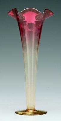 Appraisal: Amberina lily vase base marked Libby - in