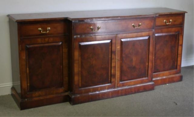 Appraisal: Antique Yew Wood Banded Sideboard From a Park Ave NYC