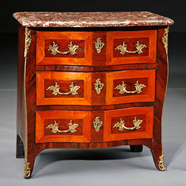 Appraisal: A Continental Rococo gilt bronze mounted kingwood commode third quarter