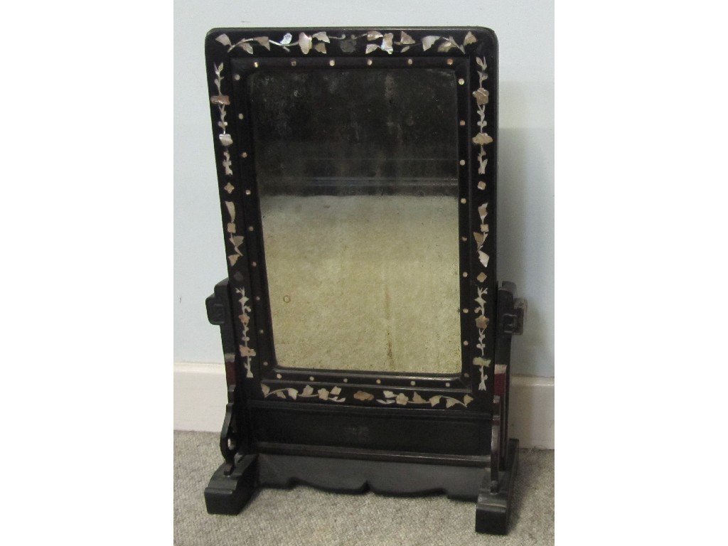 Appraisal: Chinese mother of pearl inlaid dressing table mirror