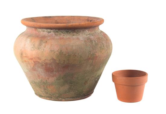 Appraisal: Sale Lot A Large Terracotta Pot together with a small