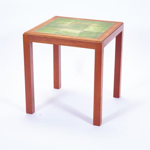 Appraisal: Brooklin Pottery Tile Topped End Table Theo Susan and Ben