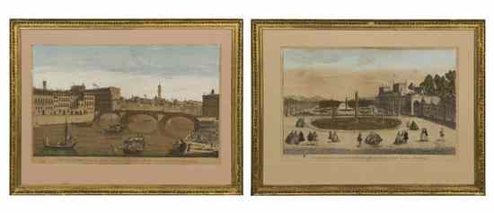 Appraisal: A Pair of Aquatints depicting views of Florence and St