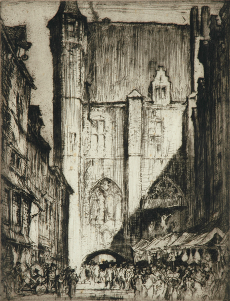 Appraisal: Frank Brangwyn - La Boucherie Antwerp etching signed 'Frank Brangwyn'