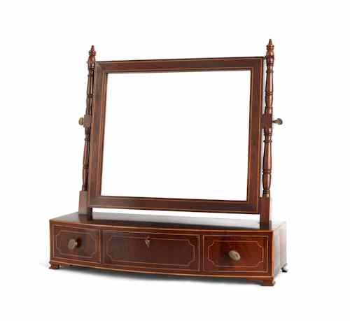 Appraisal: Hepplewhite mahogany shaving mirror early th c h w