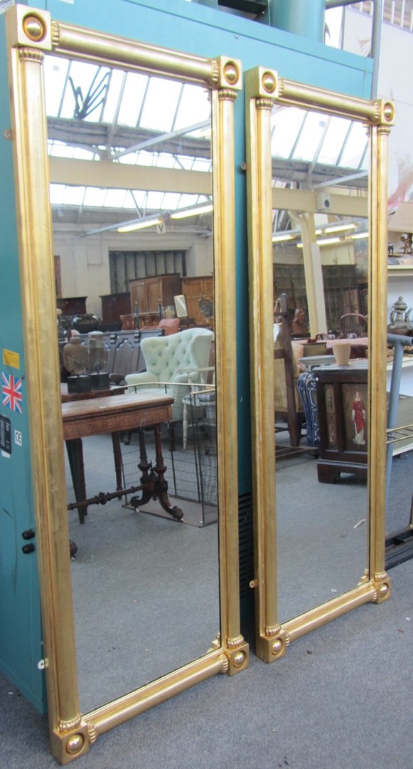 Appraisal: A pair of of th century gilt framed rectangular wall