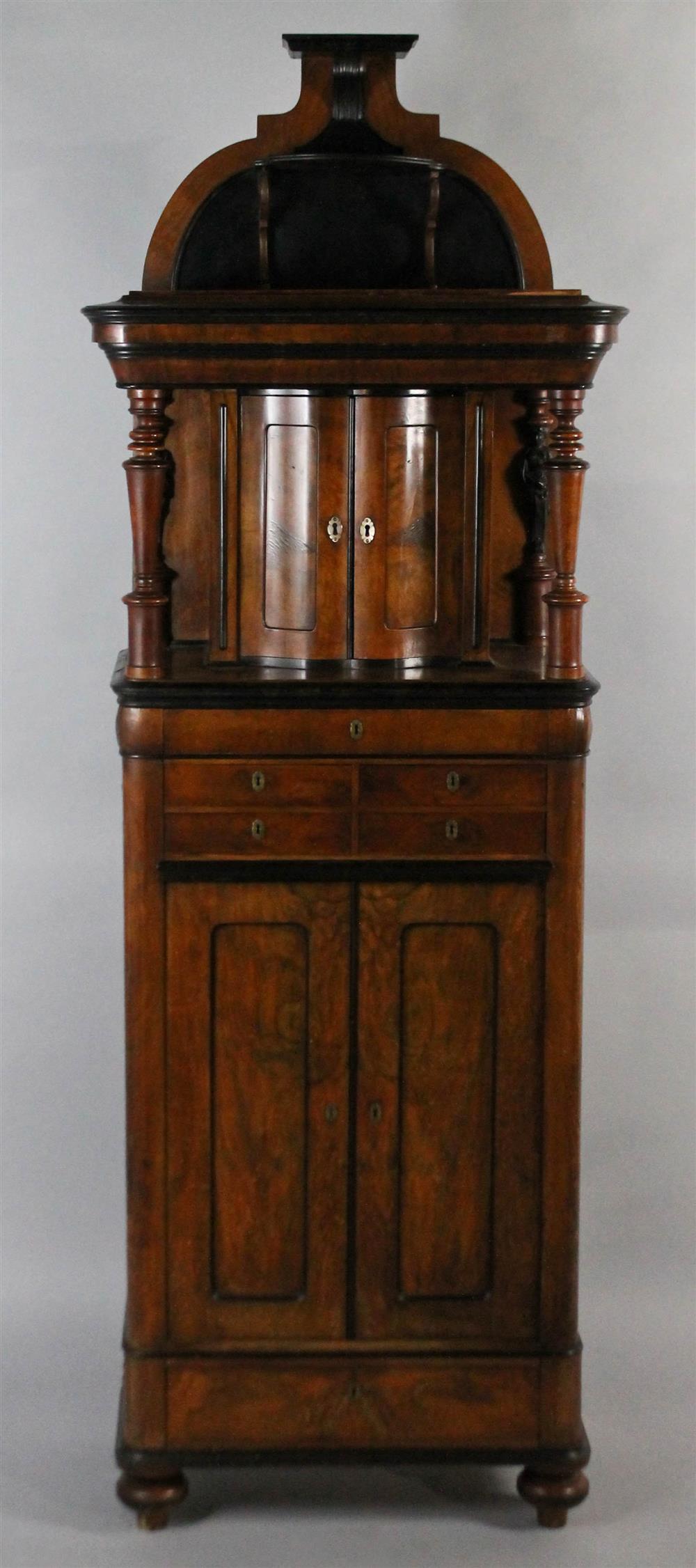 Appraisal: VICTORIAN CARVED WALNUT PIER CABINET of tall and narrow form