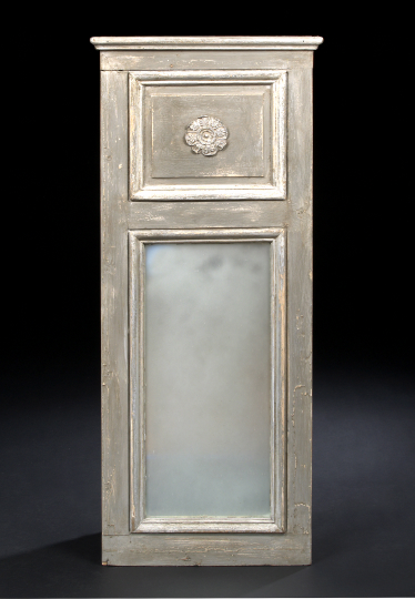 Appraisal: Directoire-Style Provincial Polychromed Trumeau the rectangular plate within a molded