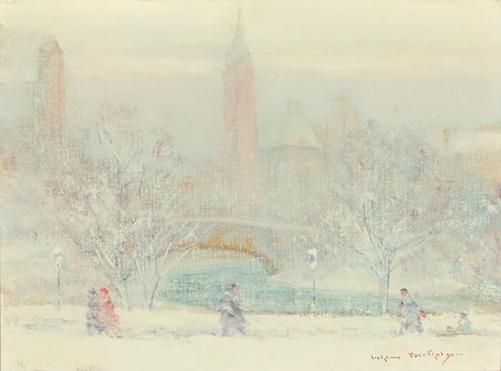 Appraisal: JOHANN BERTHELSEN American - Winter in Central Park oil on