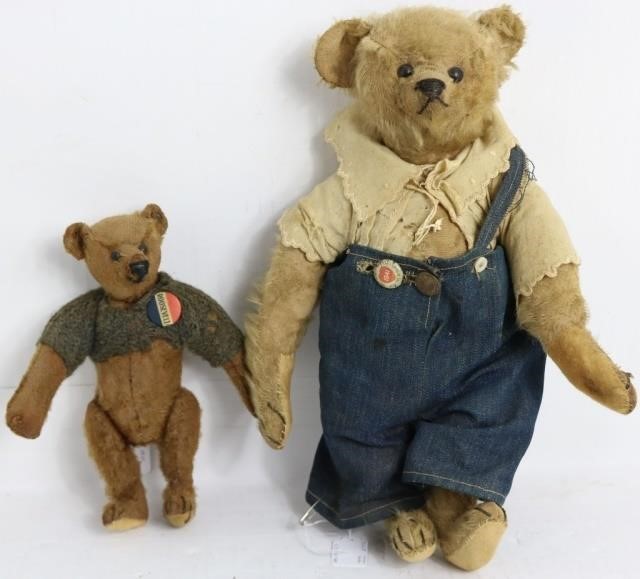 Appraisal: EARLY TH C STEIFF BEARS ONE IS WITHBUTTON SHOWS MOHAIR