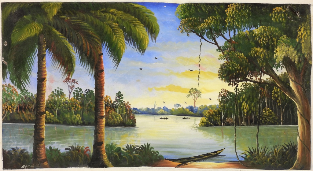 Appraisal: FLORIDA HIGHWAYMEN ILLUMINATED BAY PAINTING United States th CenturyFlorida Highwaymen