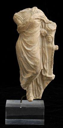 Appraisal: GREEK TERRACOTTA FIGURE OF APHRODITE Molded hollow figure leaning on