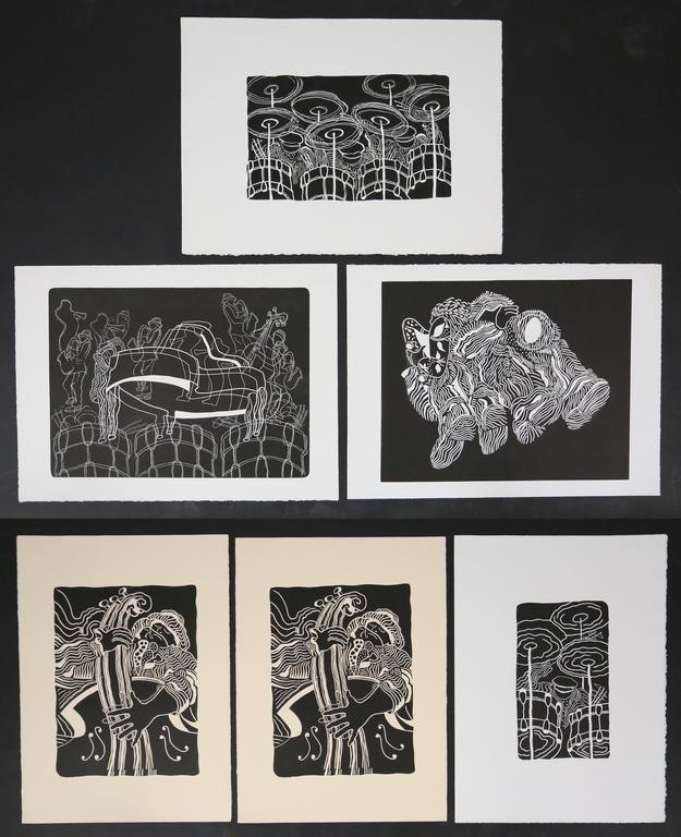 Appraisal: STEVE MAYO LINOCUTS MUSICIANSSteve Mayo American th st century linocuts