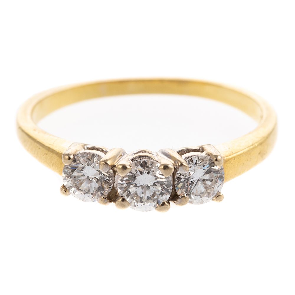 Appraisal: A Ladies Three Stone Diamond Ring in K Gold K