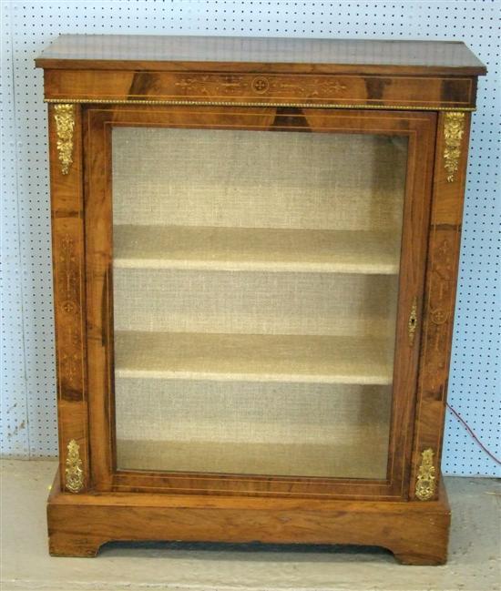 Appraisal: th century rosewood and parquetry inlaid dwarf cabinet on plinth