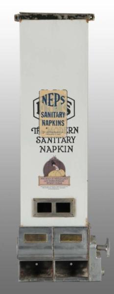 Appraisal: Neps Sanitary Napkin Coin-Operated Dispenser Description Five-cent coin-operated machine Condition