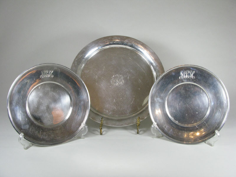 Appraisal: Group of Three Sterling Plates two plates by S Kirk