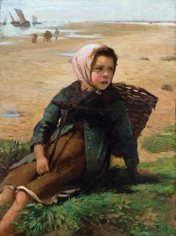 Appraisal: FRANK PENFOLD American - Peasant Girl on a Beach oil