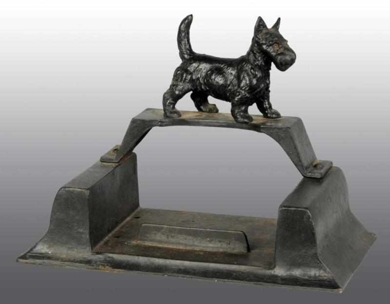 Appraisal: Cast Iron Standing Scottie Foot Scraper Description Hubley catalog number