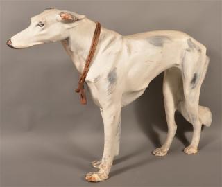 Appraisal: Vintage Life Size Papier-M ch Greyhound Mix Dog Figure h