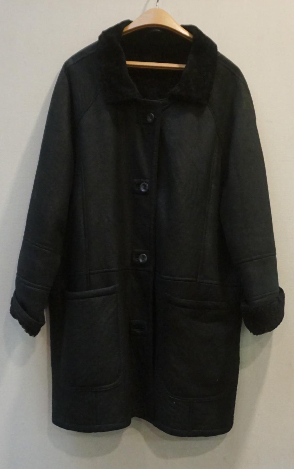 Appraisal: by Ann Llewellyn Black Shearling -Length Coat