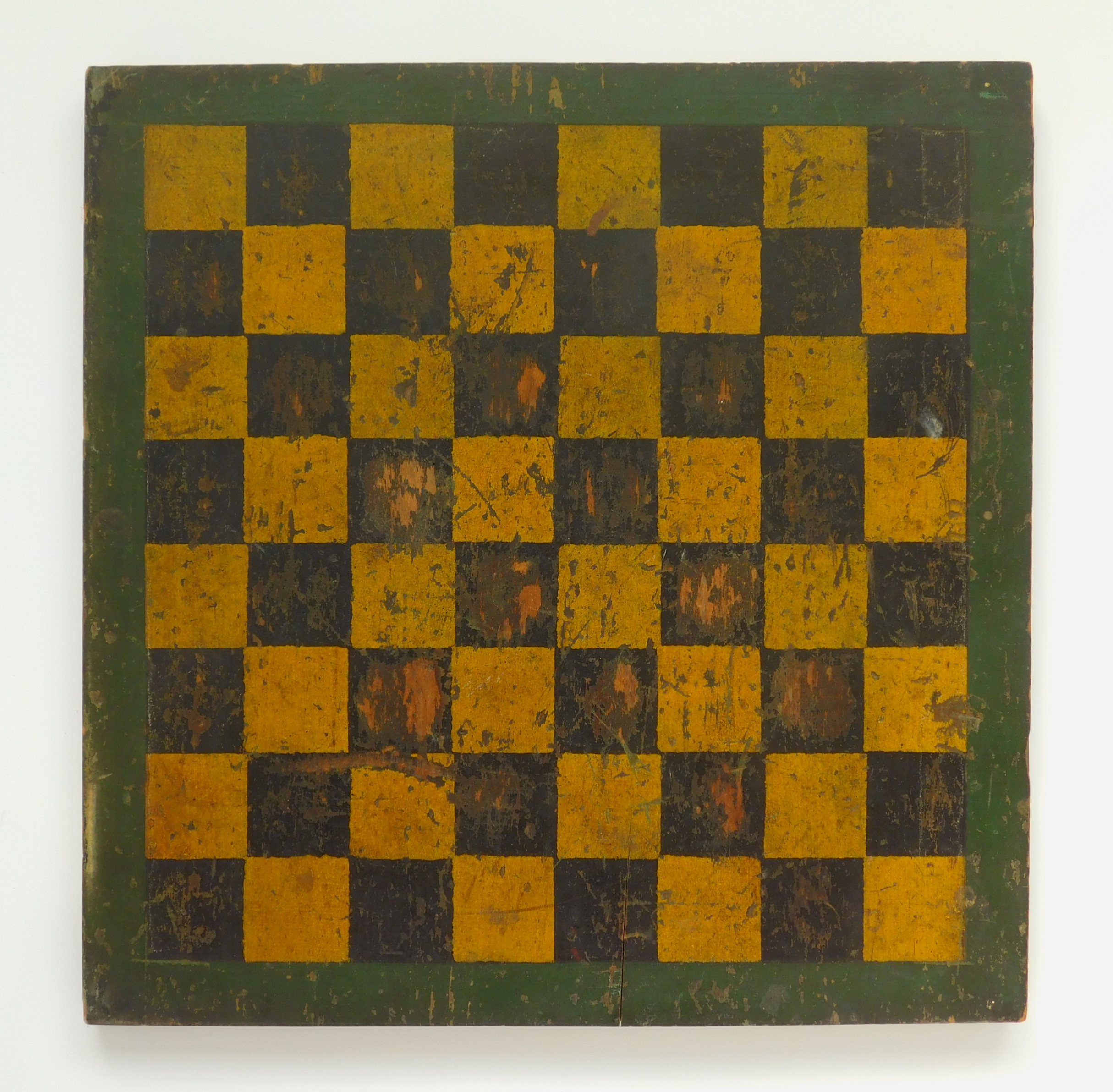 Appraisal: th c American game board painted in mustard and black