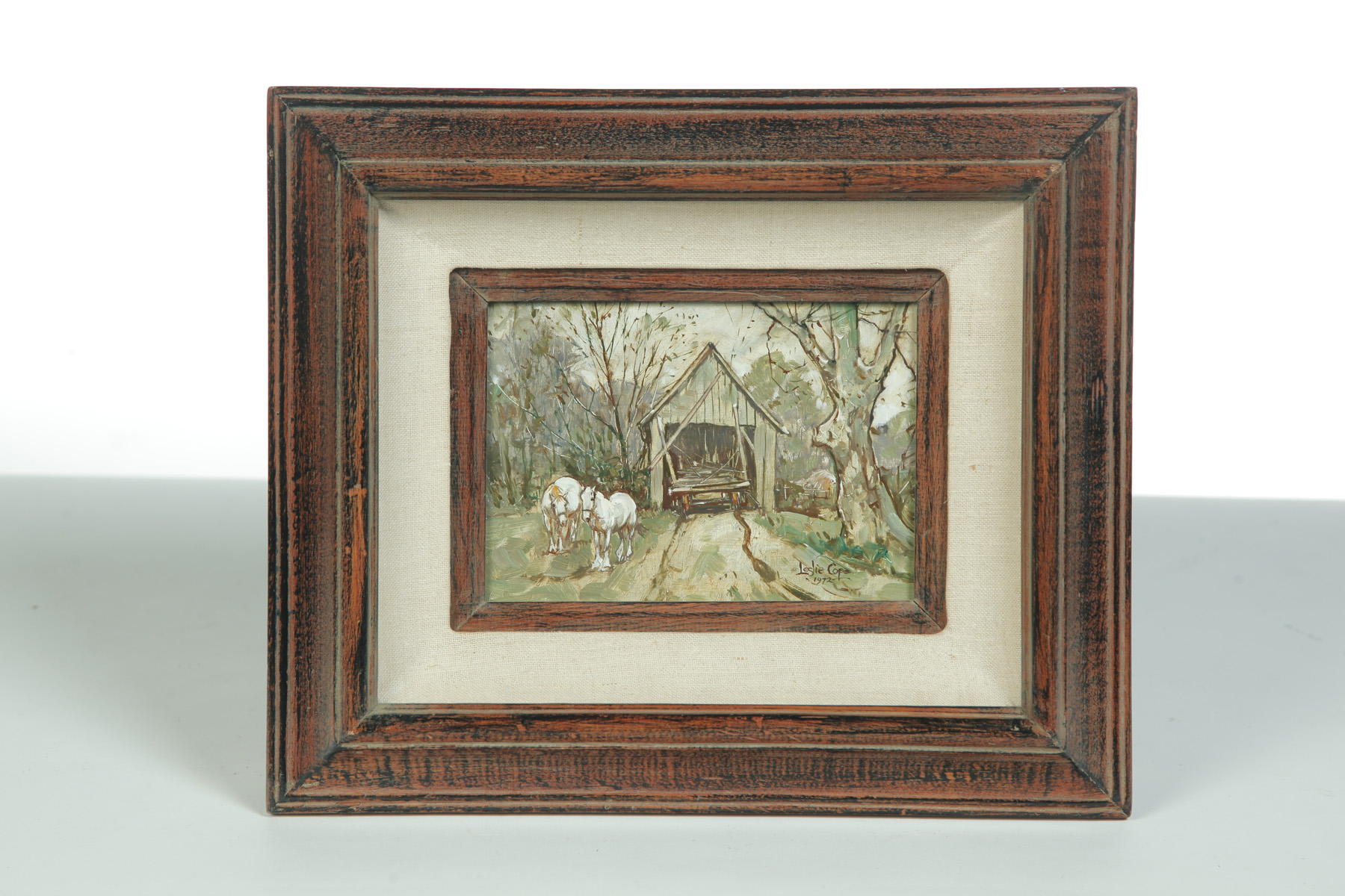 Appraisal: FRAMED OIL ON BOARD BY LESLIE COPE - English born