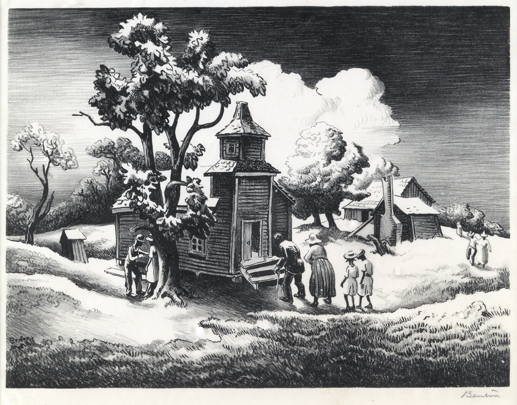 Appraisal: THOMAS HART BENTON Sunday Morning Lithograph x mm x inches